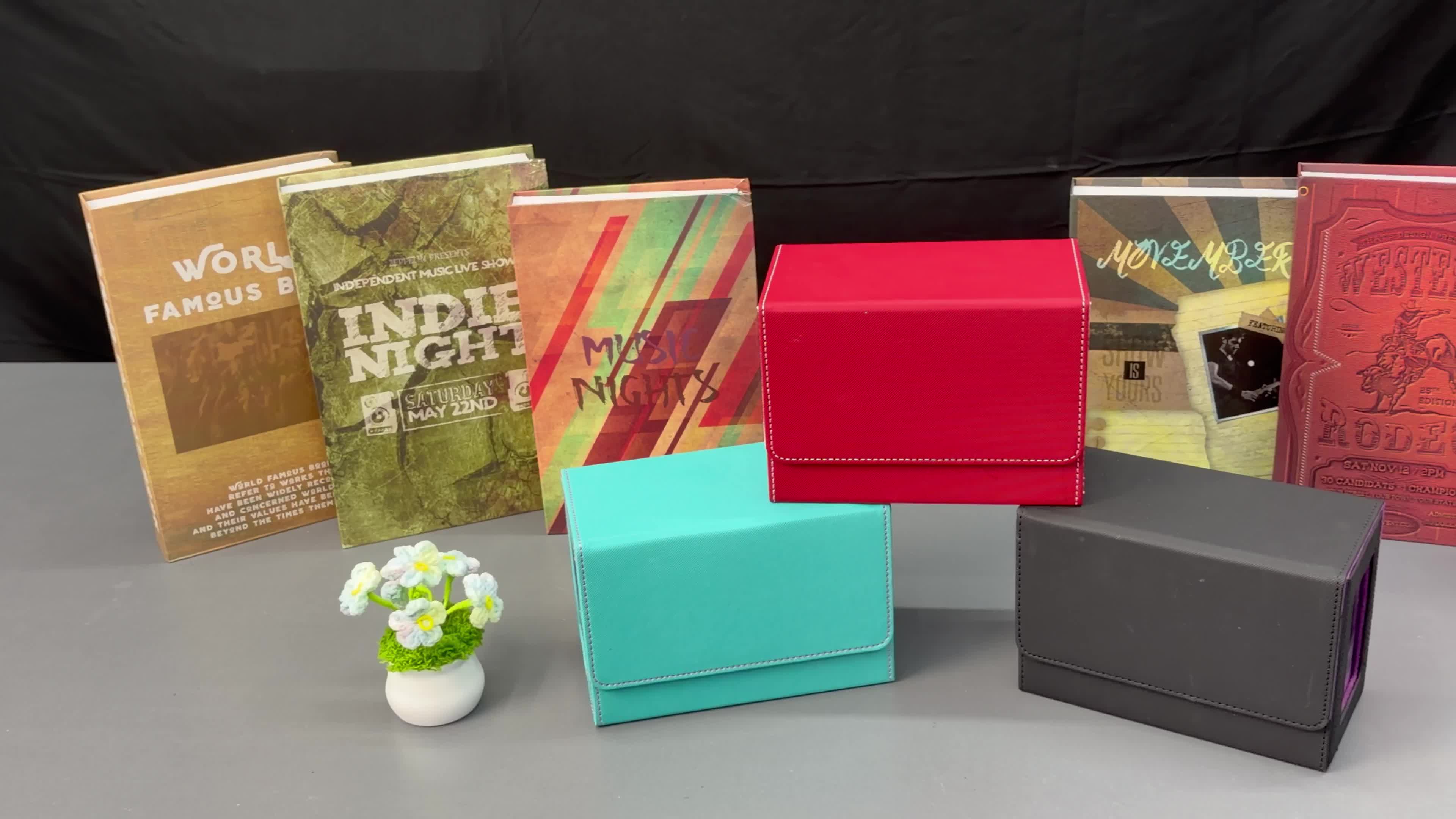 2pcs Window-Open Card Boxes with Dividers